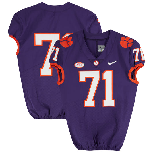 Clemson Tigers Team-Issued Nike #71 Purple Jersey from the Football Program - Size 42