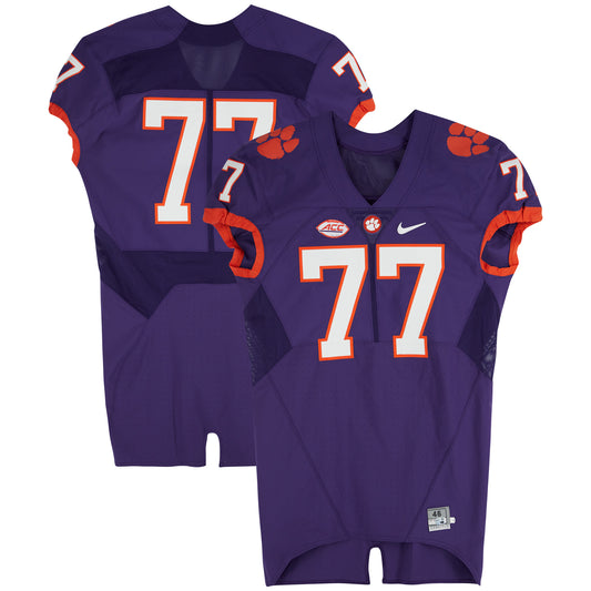 Clemson Tigers Team-Issued Nike #77 Purple Jersey from the Football Program - Size 46+4