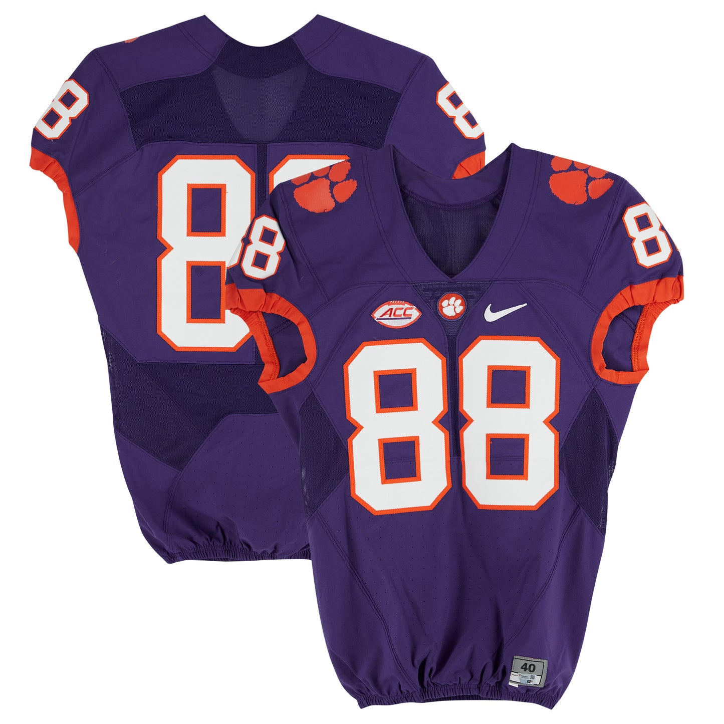 Clemson Tigers Team-Issued Nike #88 Purple Jersey from the Football Program - Size 40