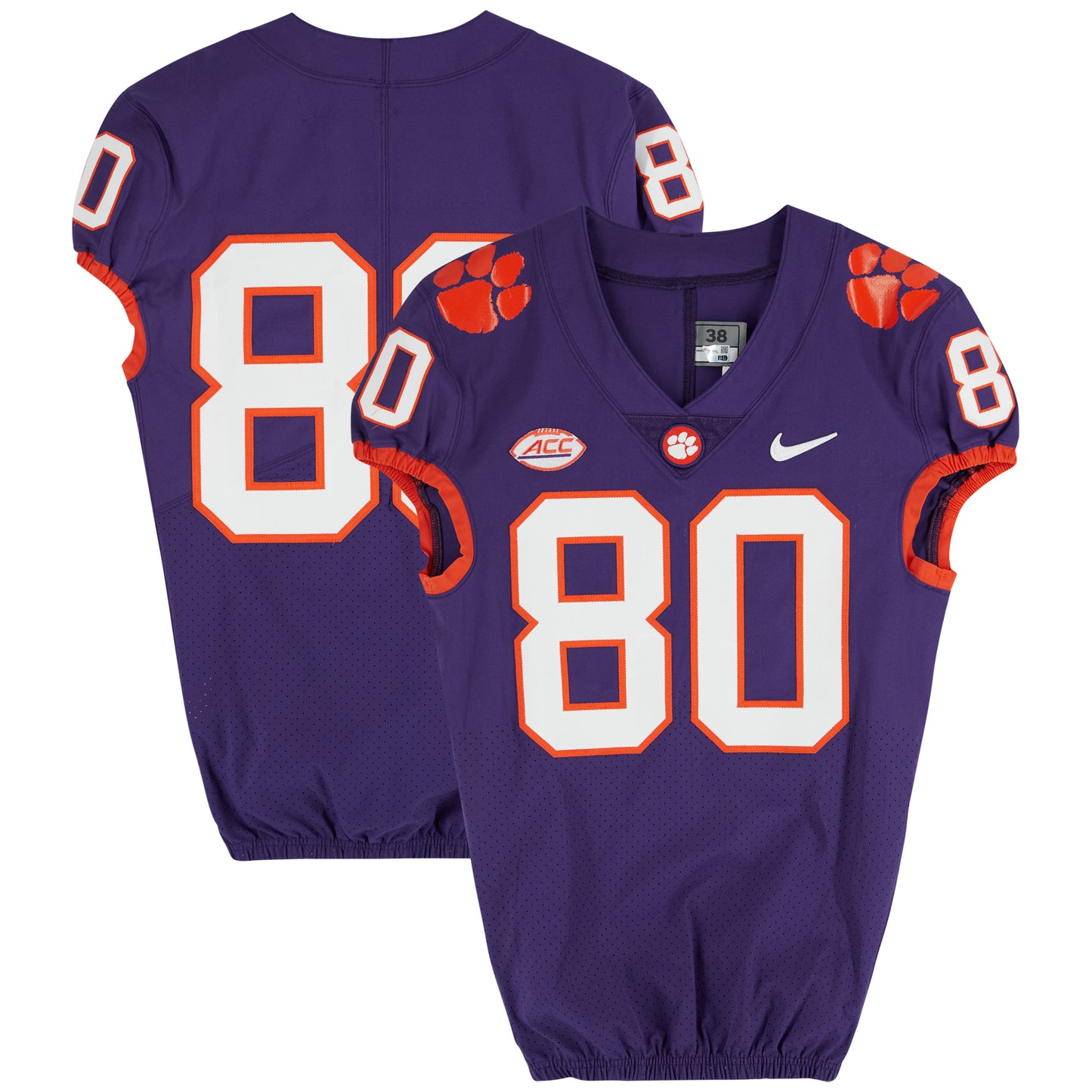 Clemson Tigers Team-Issued Nike #80 Purple Jersey from the Football Program - Size 38