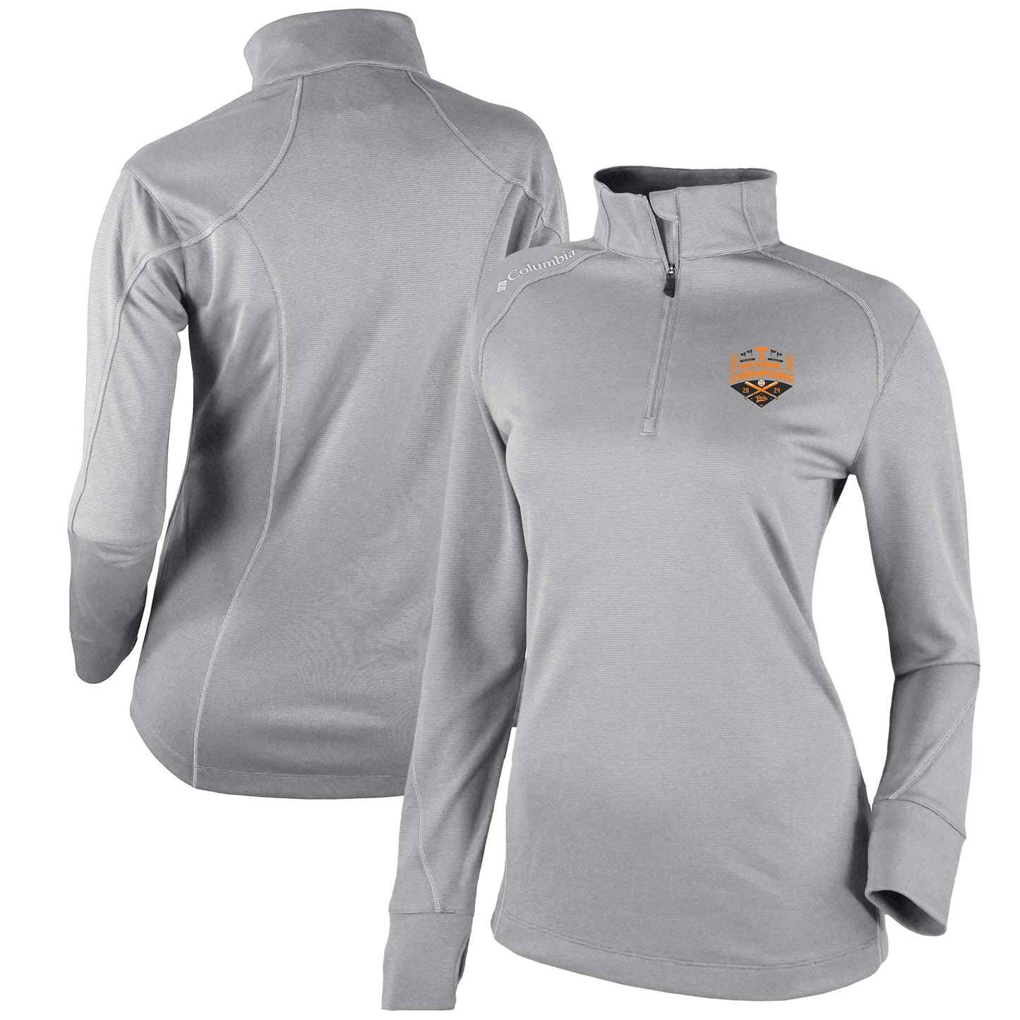 Women's Columbia Gray Tennessee Volunteers 2024 NCAA Men’s Baseball College World Series Champions Omni-Wick Shotgun 2.0 Quarter-Zip Top