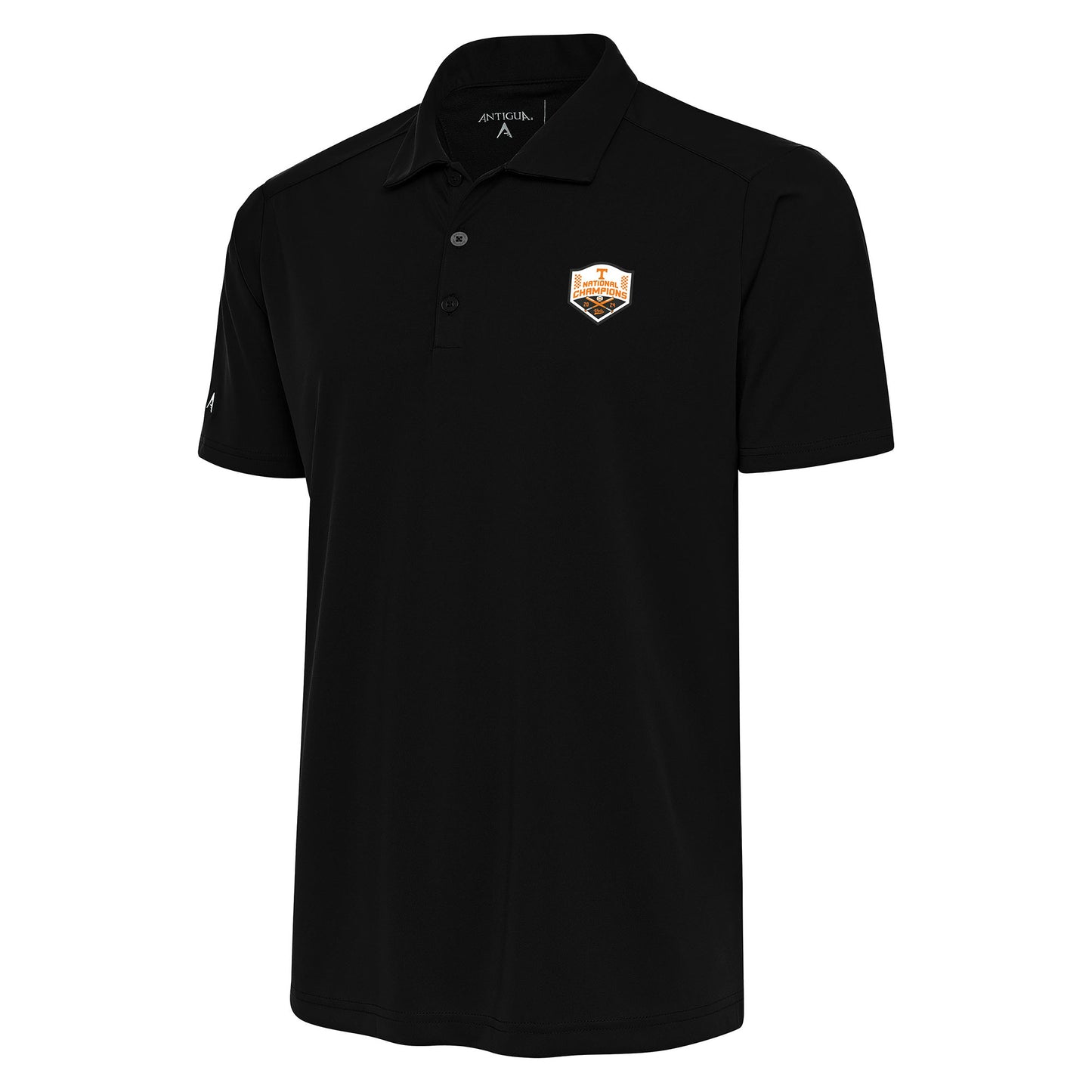 Men's Antigua Black Tennessee Volunteers 2024 NCAA Men's Baseball College World Series National Champions Tribute Polo