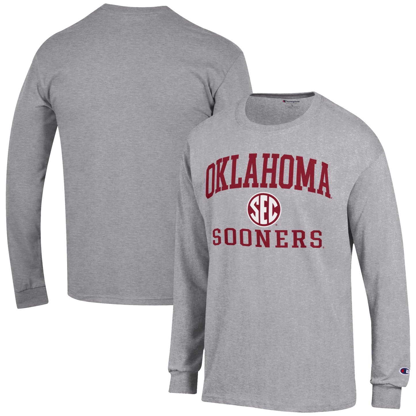 Men's Champion Gray Oklahoma Sooners SEC Long Sleeve T-Shirt