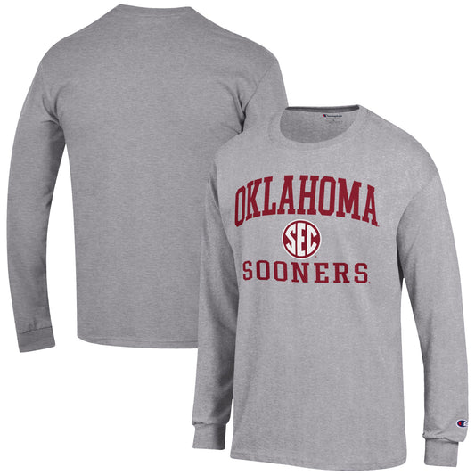 Men's Champion Gray Oklahoma Sooners SEC Long Sleeve T-Shirt