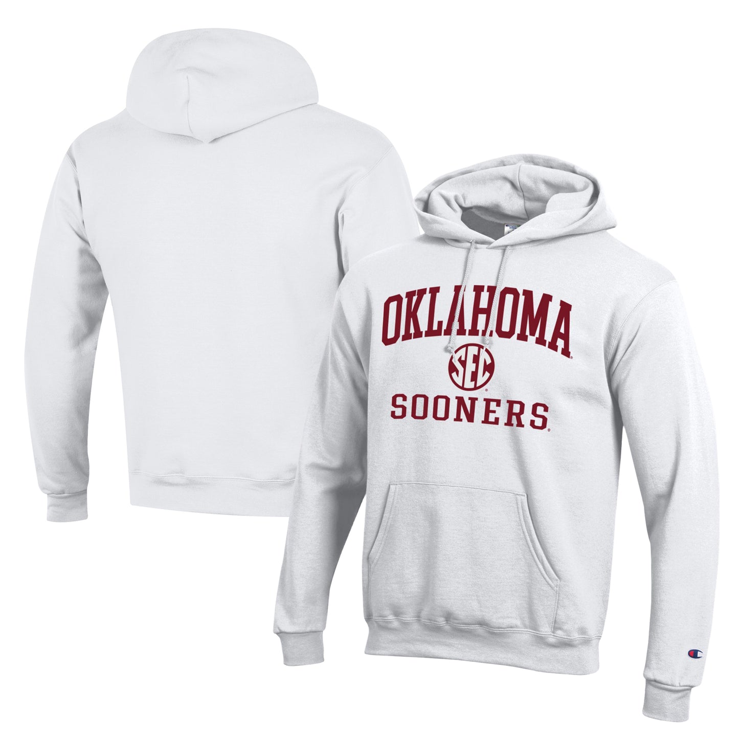 Men's Champion White Oklahoma Sooners SEC Pullover Hoodie