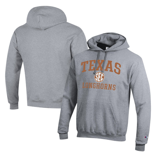 Men's Champion Gray Texas Longhorns SEC Pullover Hoodie