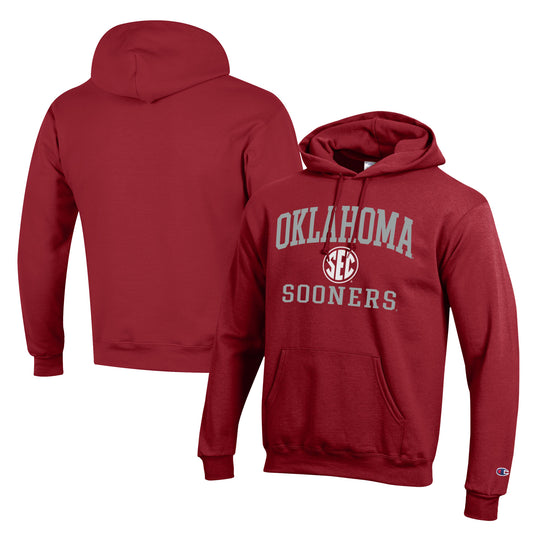 Men's Champion Crimson Oklahoma Sooners SEC Pullover Hoodie