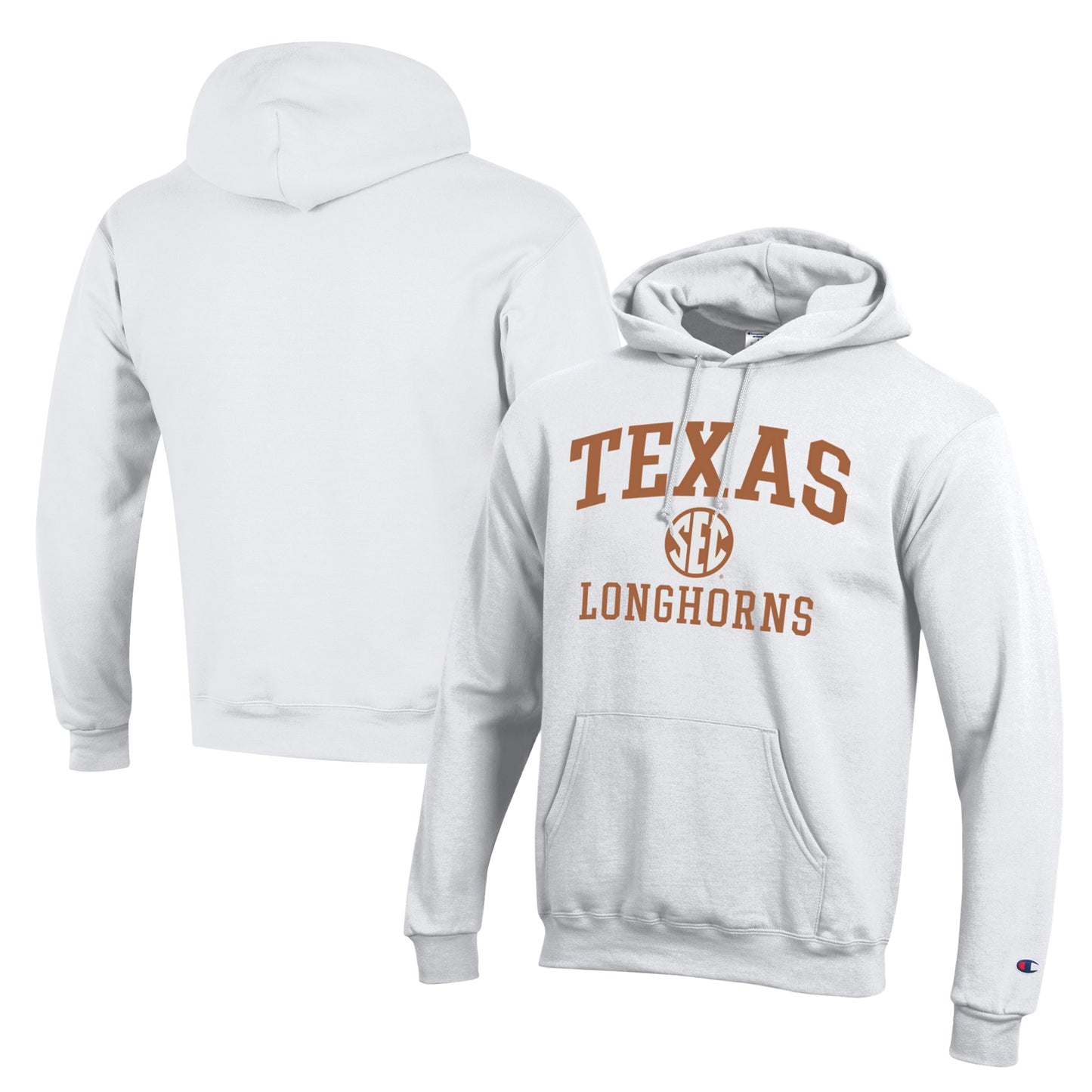 Men's Champion White Texas Longhorns SEC Pullover Hoodie