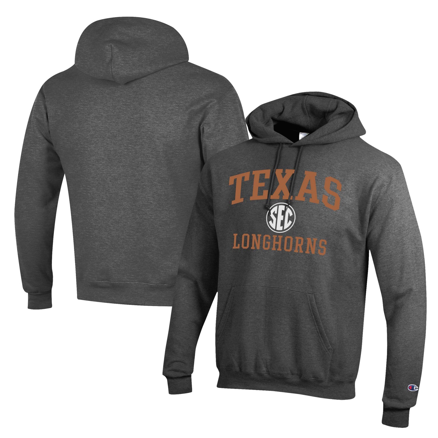 Men's Champion Graphite Texas Longhorns SEC Pullover Hoodie