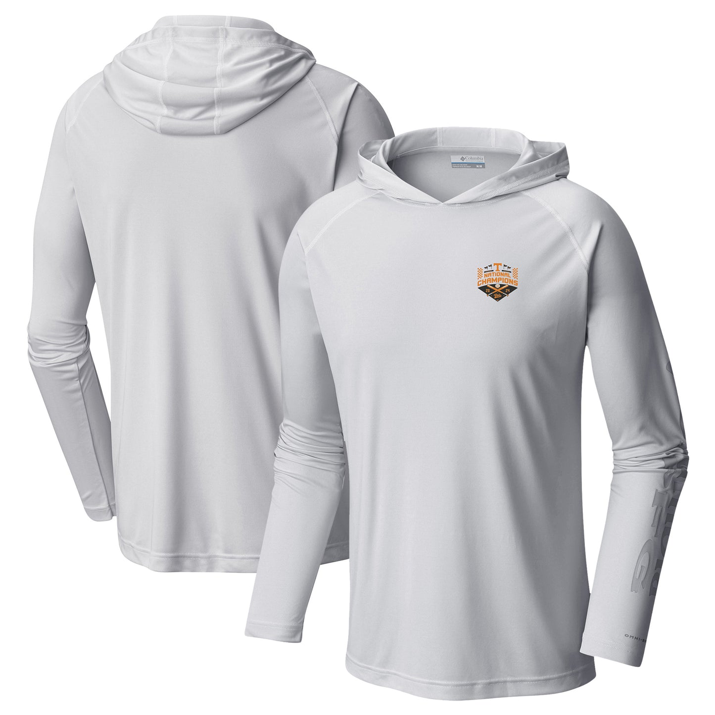 Men's Columbia White Tennessee Volunteers 2024 NCAA Men's Baseball College World Series National Champions Terminal Tackle Long Sleeve Hoodie T-Shirt