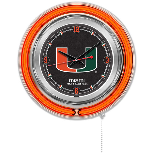 Miami Hurricanes 15" Neon Clock