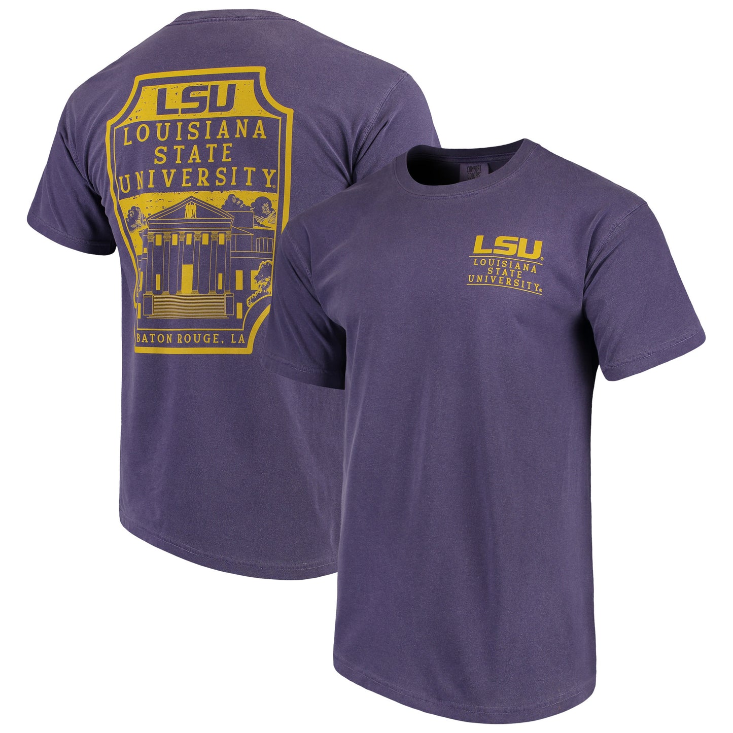 Men's Purple LSU Tigers Comfort Colors Campus Icon T-Shirt