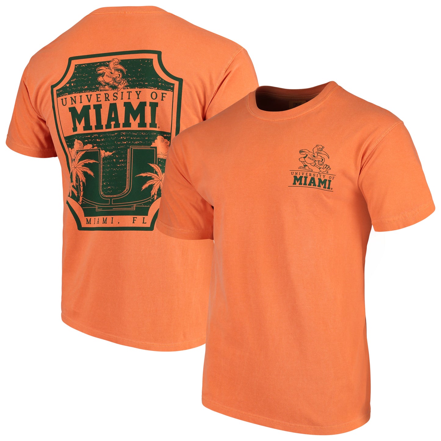 Men's Orange Miami Hurricanes Comfort Colors Campus Icon T-Shirt