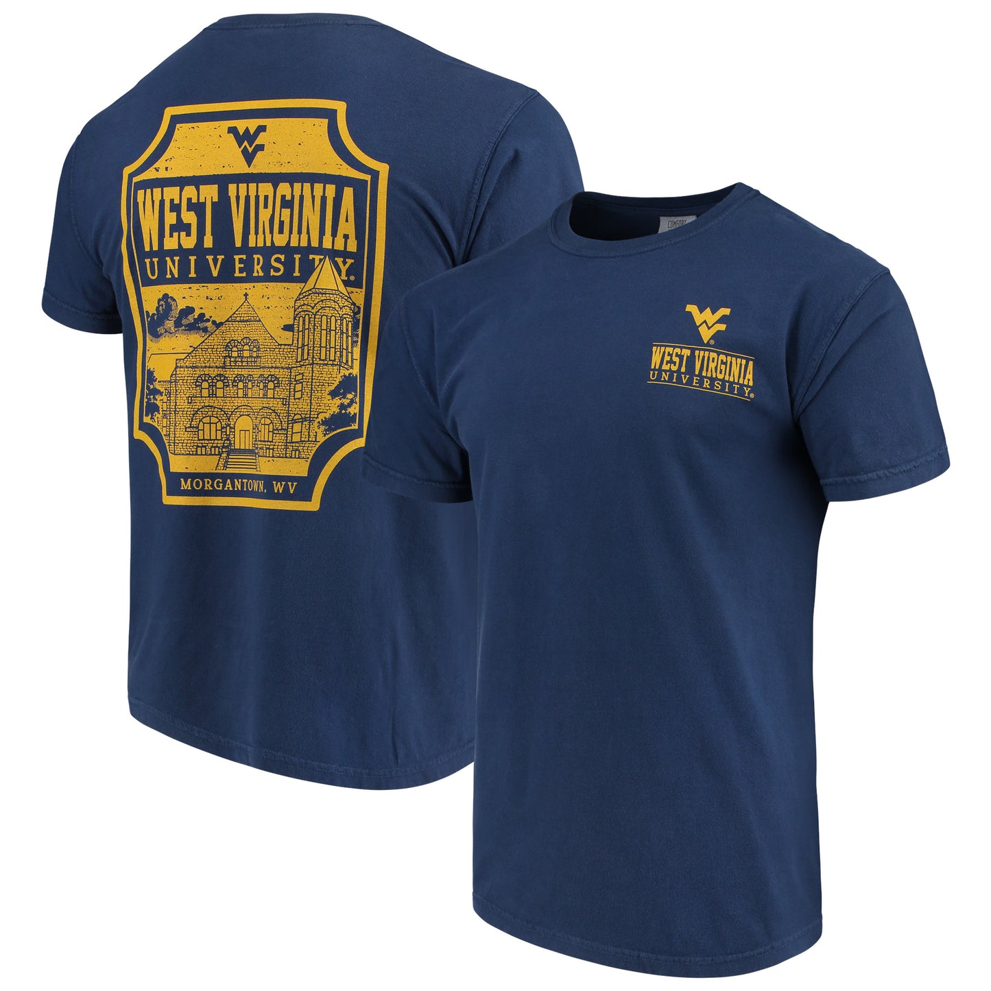 Men's Navy West Virginia Mountaineers Comfort Colors Campus Icon T-Shirt