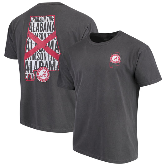 Men's Gray Alabama Crimson Tide Flag Local Comfort Color T-Shirt