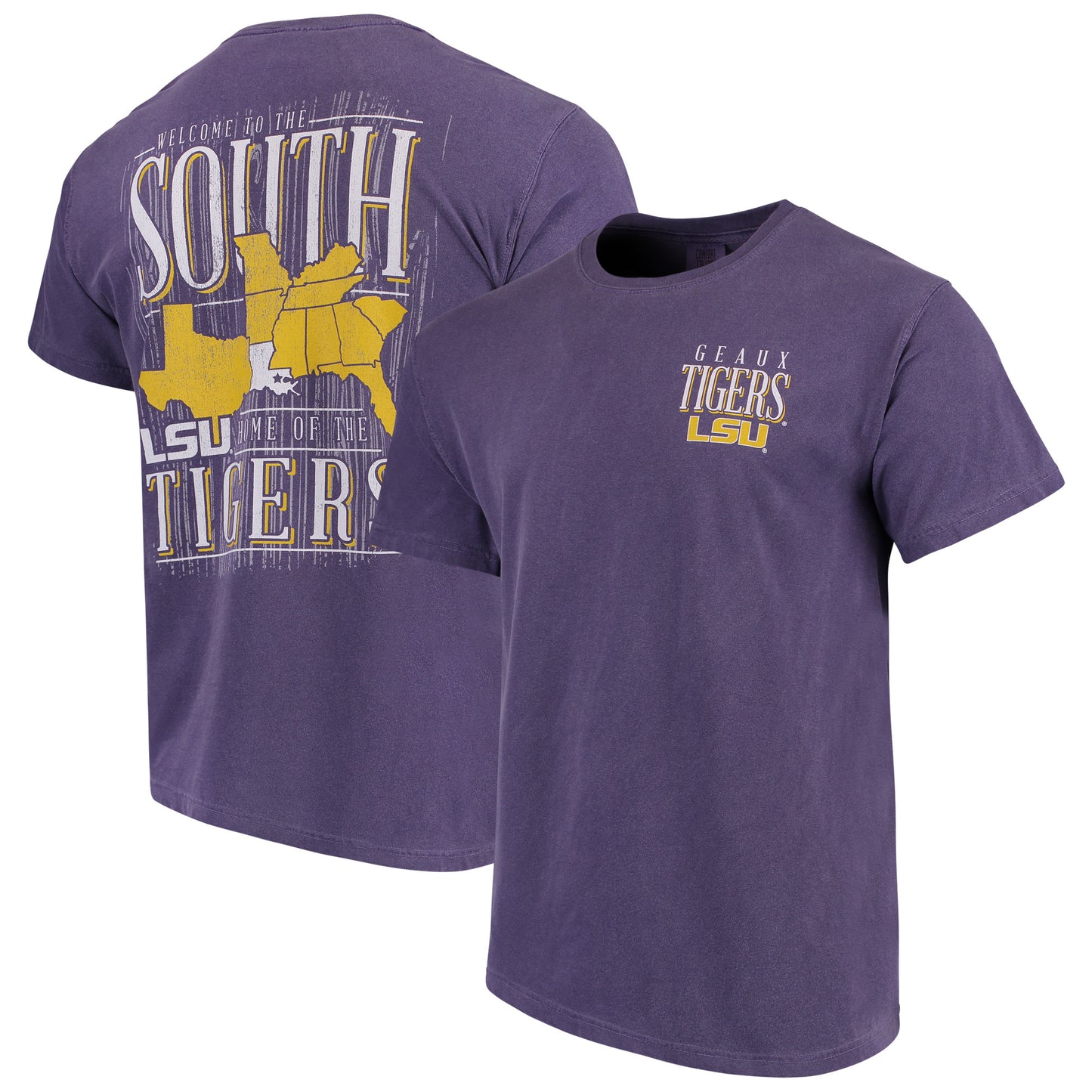 Men's Purple LSU Tigers Welcome to the South Comfort Colors T-Shirt