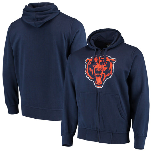 Men's G-III Sports by Carl Banks Navy Chicago Bears Primary Logo Full-Zip Hoodie