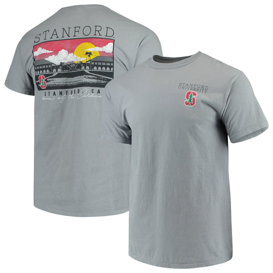 Men's Gray Stanford Cardinal Team Comfort Colors Campus Scenery T-Shirt