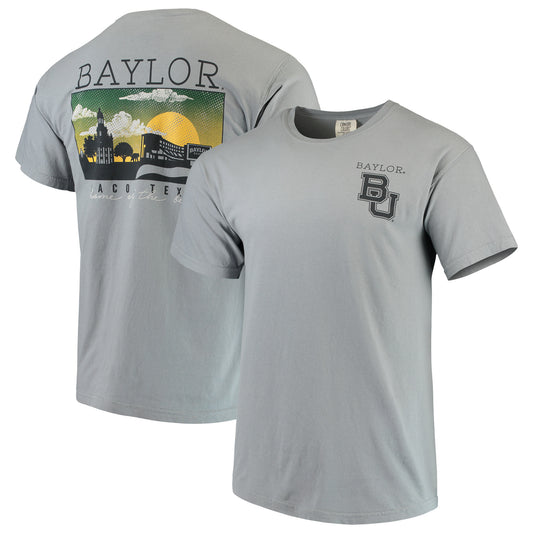 Men's Gray Baylor Bears Team Comfort Colors Campus Scenery T-Shirt