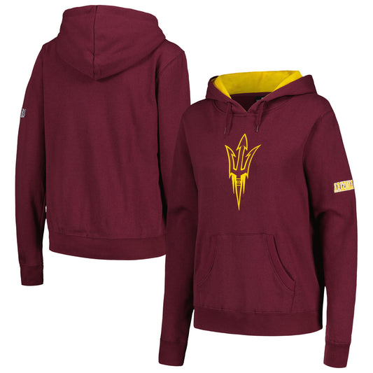 Women's Maroon Arizona State Sun Devils Team Big Logo Pullover Hoodie