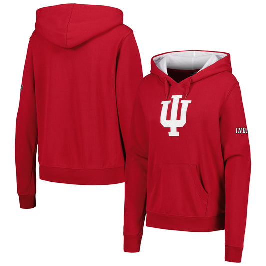 Women's Crimson Indiana Hoosiers Team Big Logo Pullover Hoodie