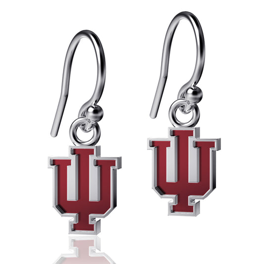 Women's Dayna Designs Indiana Hoosiers Silver Enamel Dangle Earrings