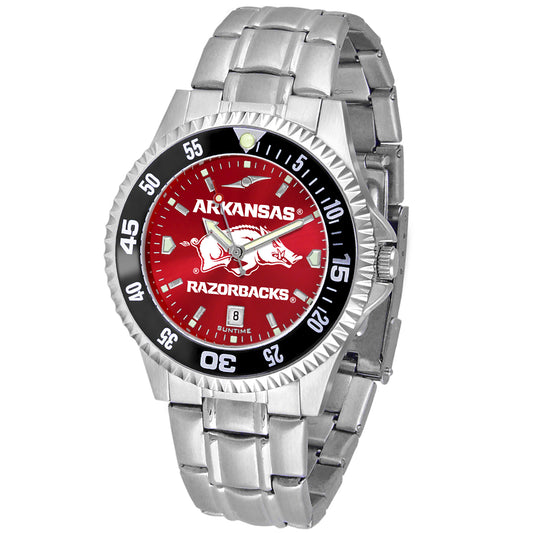 Cardinal Arkansas Razorbacks Competitor Steel AnoChrome Color Bezel Watch