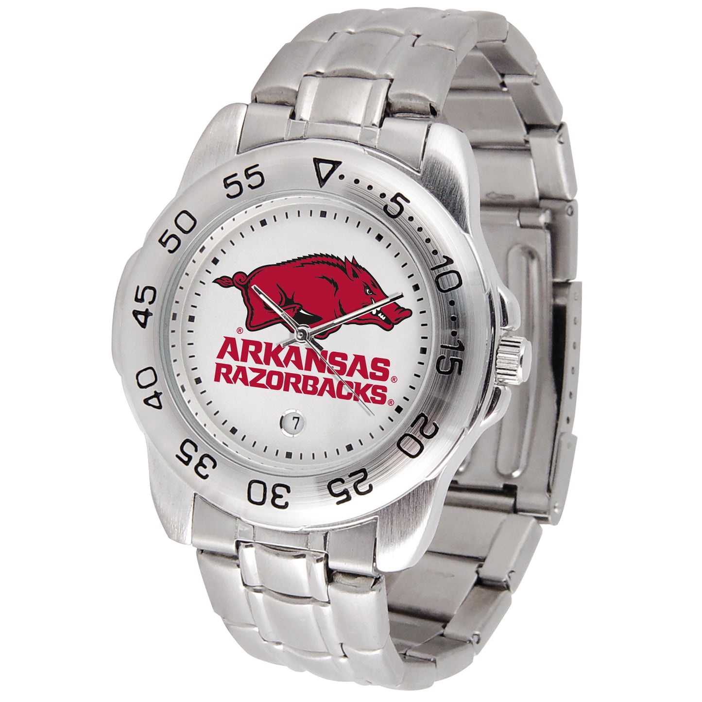 White Arkansas Razorbacks Sport Steel Watch