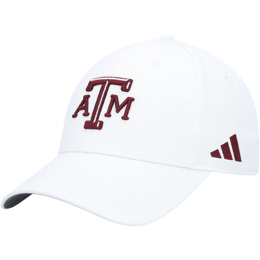 Men's adidas White Texas A&M Aggies 2021 Sideline Coaches AEROREADY Flex Hat