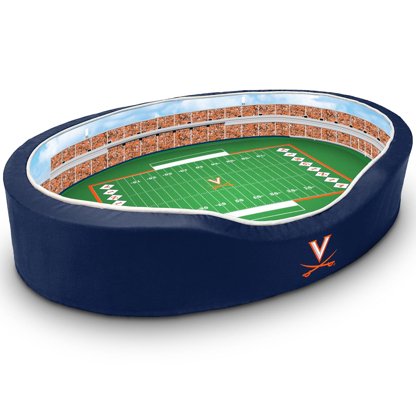 Blue/Orange Virginia Cavaliers 38'' x 25'' x 8'' Large Stadium Oval Dog Bed