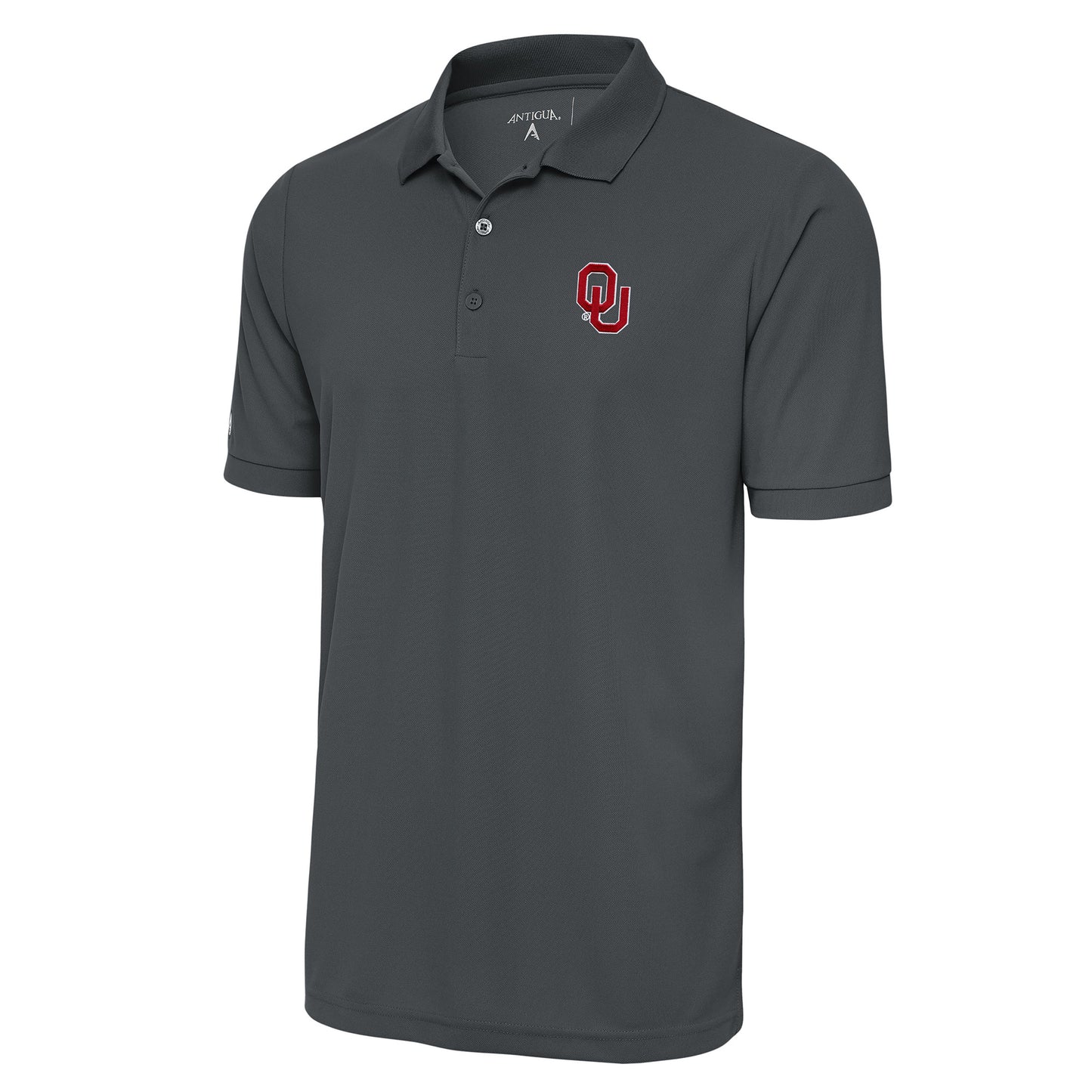 Men's Antigua Anthracite Oklahoma Sooners Legacy Pique Polo