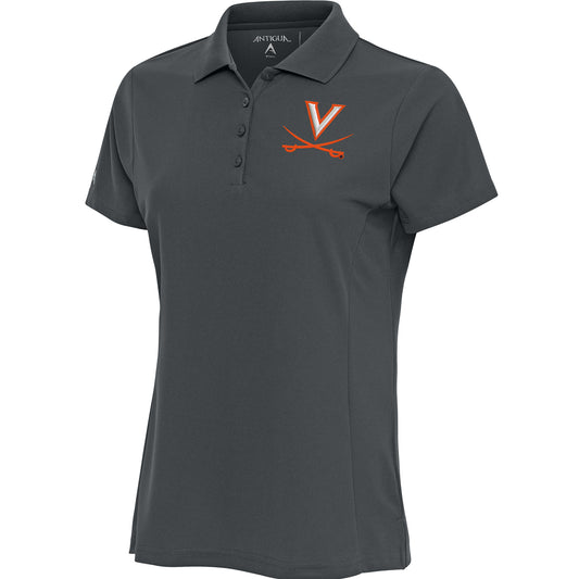 Women's Antigua Charcoal Virginia Cavaliers Legacy Pique Polo