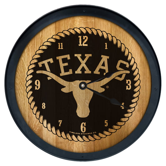 Texas Longhorns 27" Barrelhead Clock