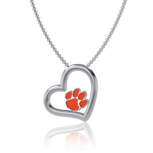 Dayna Designs Clemson Tigers Heart Necklace