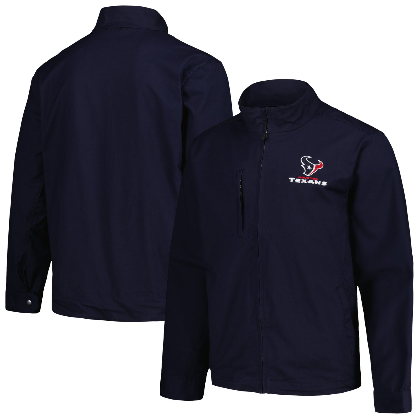 Men's Dunbrooke Navy Houston Texans Journey Workwear Tri-Blend Full-Zip Jacket