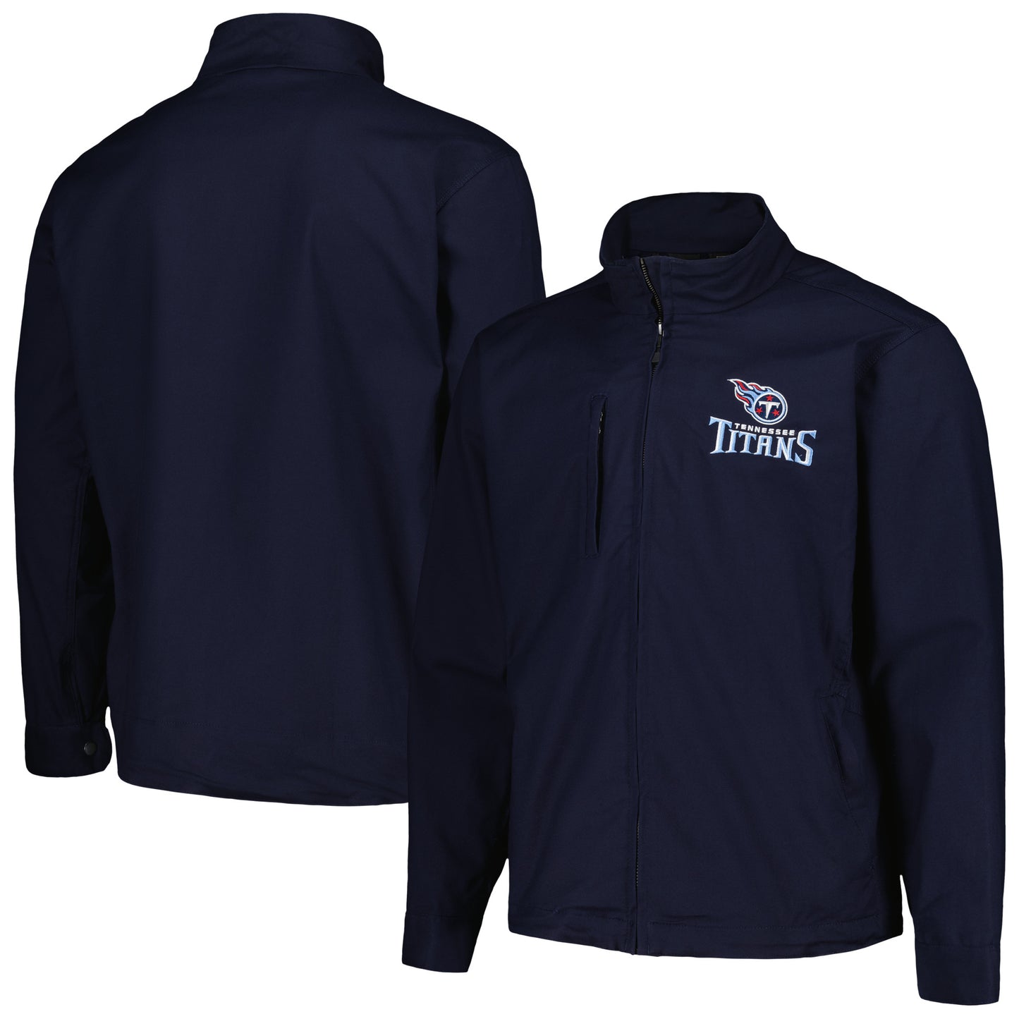 Men's Dunbrooke Navy Tennessee Titans Journey Workwear Tri-Blend Full-Zip Jacket