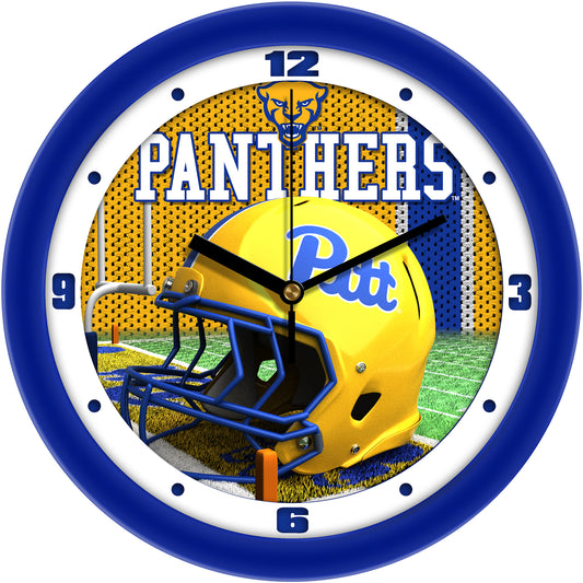 Pitt Panthers 11.5'' Suntime Premium Glass Face Football Helmet Wall Clock