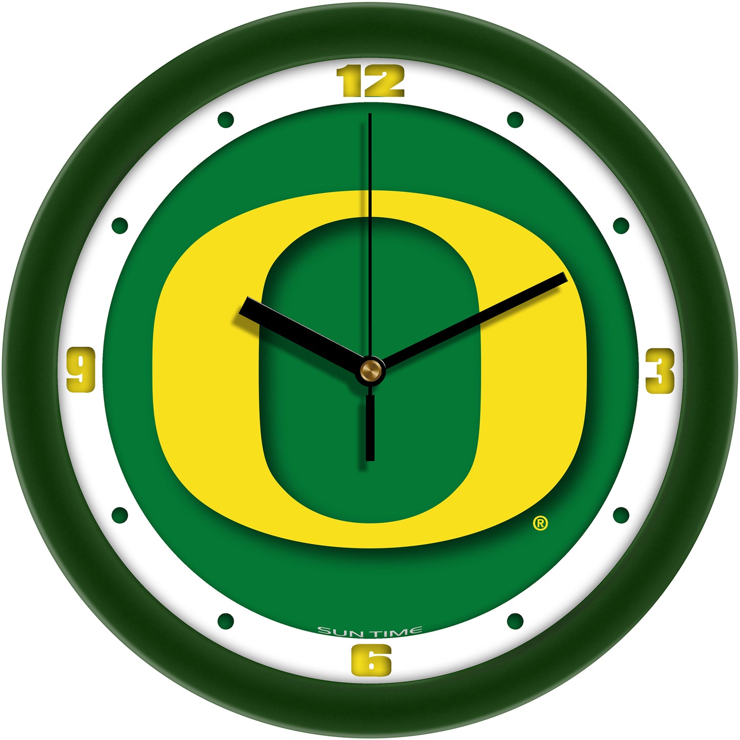 Oregon Ducks 11.5'' Suntime Premium Glass Face Dimension Wall Clock