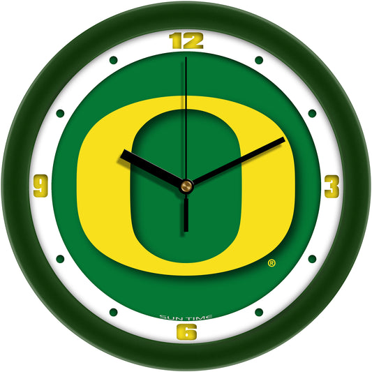 Oregon Ducks 11.5'' Suntime Premium Glass Face Dimension Wall Clock