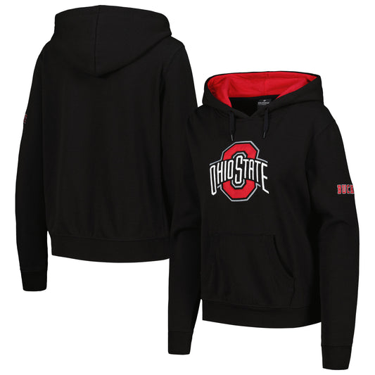 Women's Black Ohio State Buckeyes Big Logo Pullover Hoodie