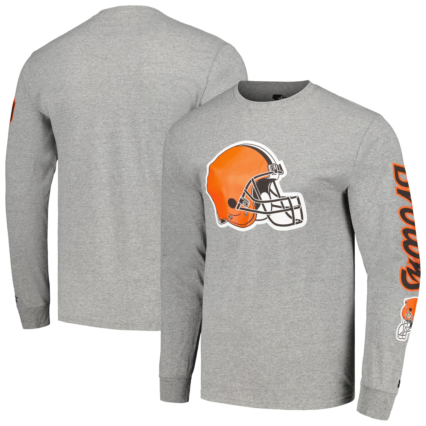 Men's Starter Heathered Gray Cleveland Browns Halftime Long Sleeve T-Shirt