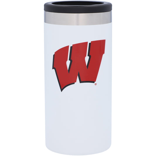 Wisconsin Badgers Team Logo 12oz. Slim Can Holder