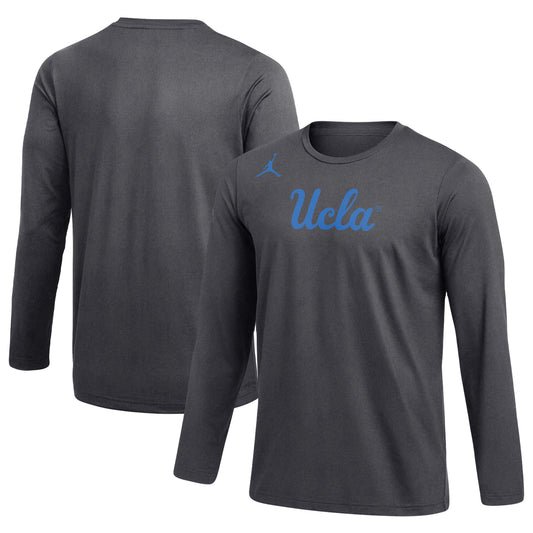 Men's Jordan Brand Charcoal UCLA Bruins Practice Performance Long Sleeve T-Shirt