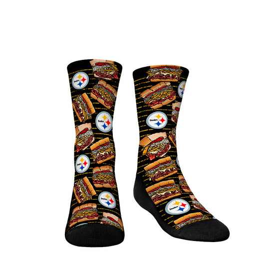 Youth Rock Em Socks Pittsburgh Steelers Localized Food Sandwich Crew Socks