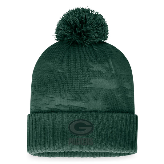 Men's Fanatics Green Green Bay Packers Iconic Camo Cuffed Knit Hat with Pom