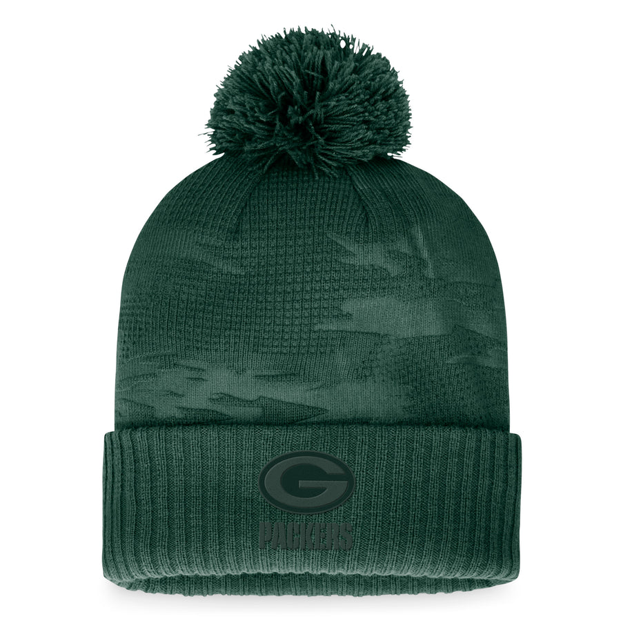 Men's Fanatics Green Green Bay Packers Iconic Camo Cuffed Knit Hat with Pom