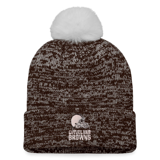 Women's Fanatics Brown Cleveland Browns Iconic Cuffed Knit Hat with Pom