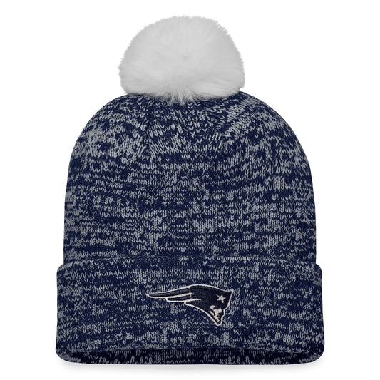 Women's Fanatics Navy New England Patriots Iconic Cuffed Knit Hat with Pom