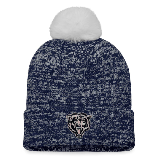 Women's Fanatics Navy Chicago Bears Iconic Cuffed Knit Hat with Pom