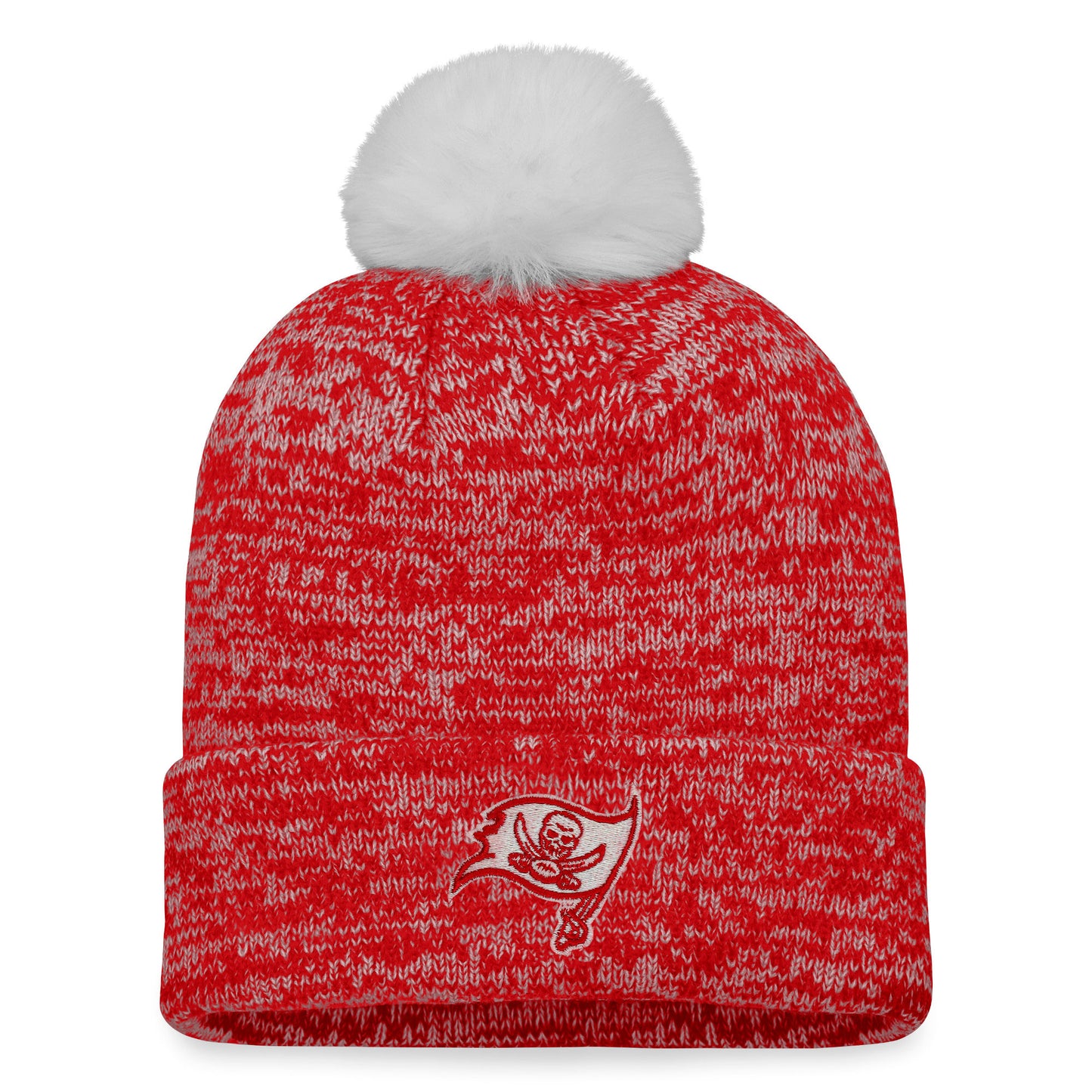 Women's Fanatics Red Tampa Bay Buccaneers Iconic Cuffed Knit Hat with Pom